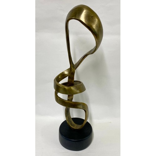 160 - Large Bronzed Metal Abstract Modernist Sculpture 57cm Height