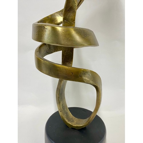 160 - Large Bronzed Metal Abstract Modernist Sculpture 57cm Height