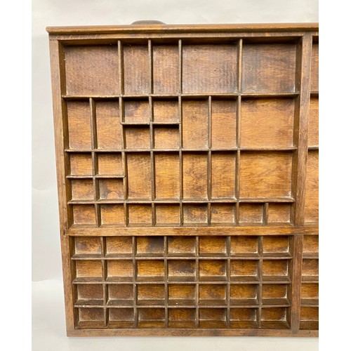 171 - Large Antique Wooden Printers Tray 85cm x 55cm x 5cm