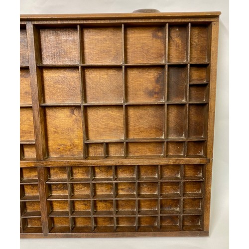 171 - Large Antique Wooden Printers Tray 85cm x 55cm x 5cm