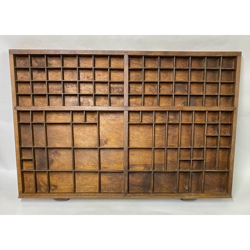 171 - Large Antique Wooden Printers Tray 85cm x 55cm x 5cm