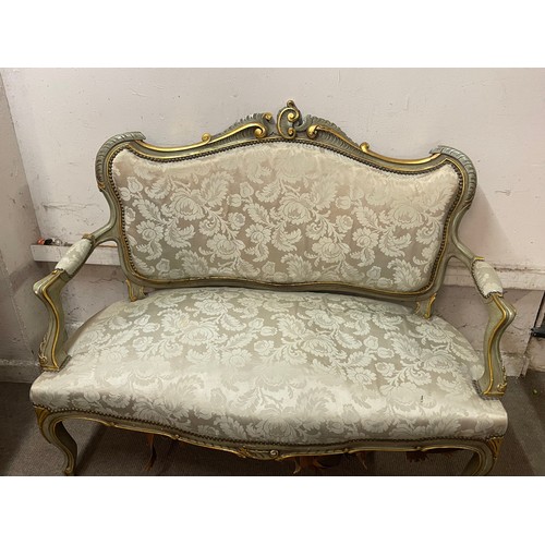 25 - French Louis Style gilt Wood Settee 100 x 121 x 73 cms
