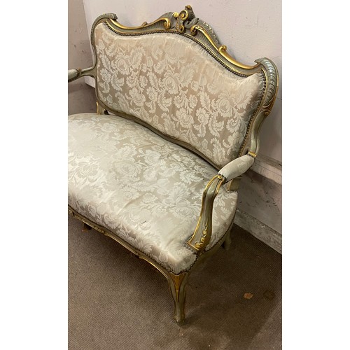 25 - French Louis Style gilt Wood Settee 100 x 121 x 73 cms