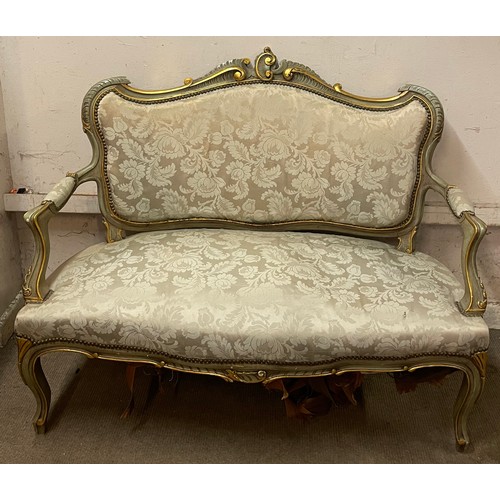 25 - French Louis Style gilt Wood Settee 100 x 121 x 73 cms