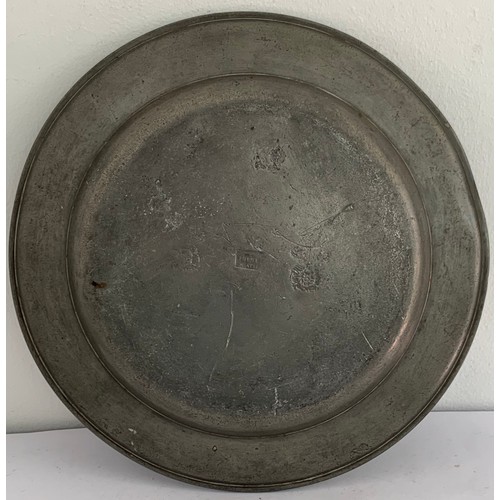 111 - Antique Pewter Charger Signed FRÈRES AATH And Having The Monogram GDT
28 cms diameter