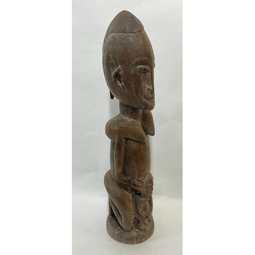 178 - Vintage Carved Wood Tribal Art Maternity Figurine 42cm Height