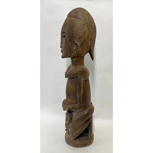 178 - Vintage Carved Wood Tribal Art Maternity Figurine 42cm Height