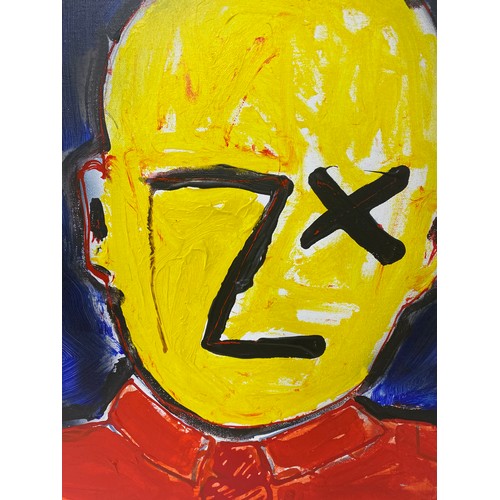 183 - Modernist Abstract Oil / Acrylic on Canvas Portrait Painting. Signed to Back 50cm x 50cm x 3.5cm