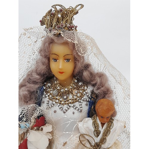 8 - Wax Headed continental Marriage doll, 29cm high