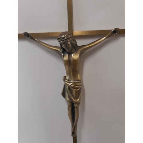 34 - Brass Christ on Cross, 45cm x 18cm