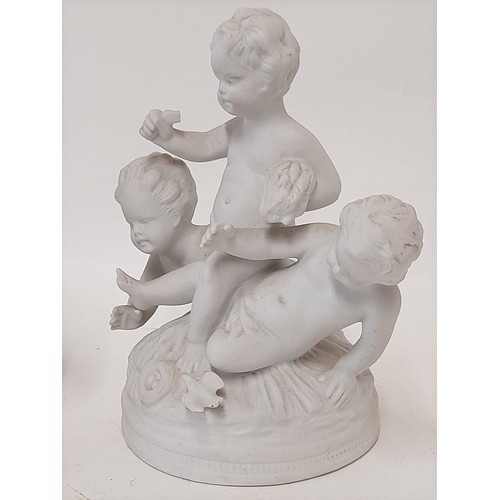 39 - 2 x Bisque Porcelain figures stamped to base Unterweissbach made in GDR, 14cm high