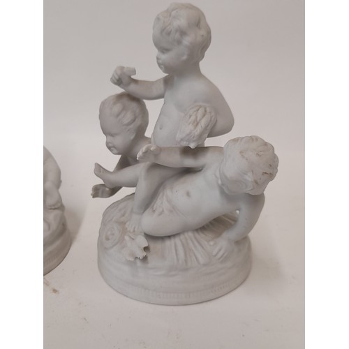 39 - 2 x Bisque Porcelain figures stamped to base Unterweissbach made in GDR, 14cm high