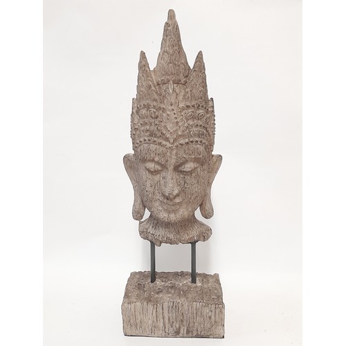 52 - Buddha Head on stand 38cm high