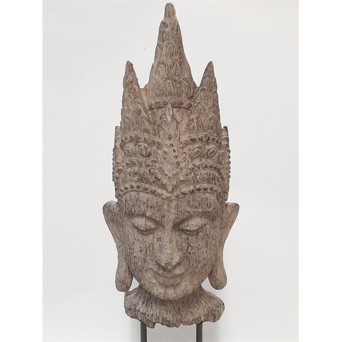 52 - Buddha Head on stand 38cm high