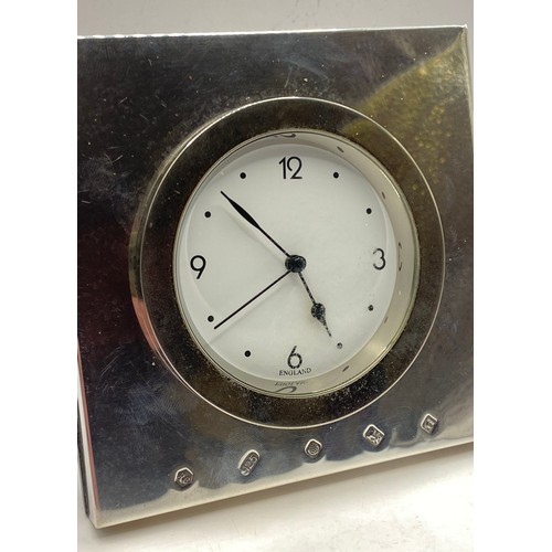 251 - Hallmarked Silver Framed Clock. Approximate Full Weight Without Clock Insert 4.684g. 10cm x 10cm