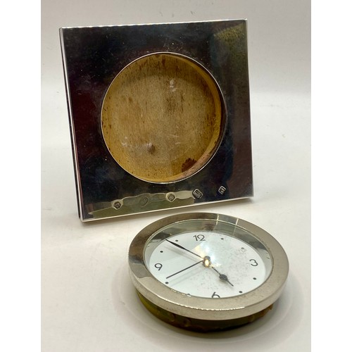 251 - Hallmarked Silver Framed Clock. Approximate Full Weight Without Clock Insert 4.684g. 10cm x 10cm