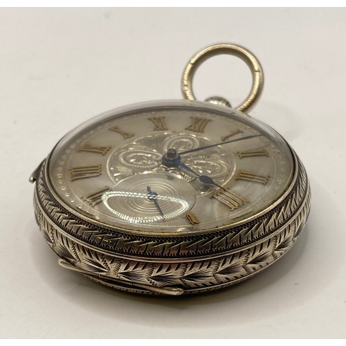 258 - Beautifully Intricate Engraved Antique  Hallmarked John Forrest Silver Pocket Watch. Full Weight 168... 