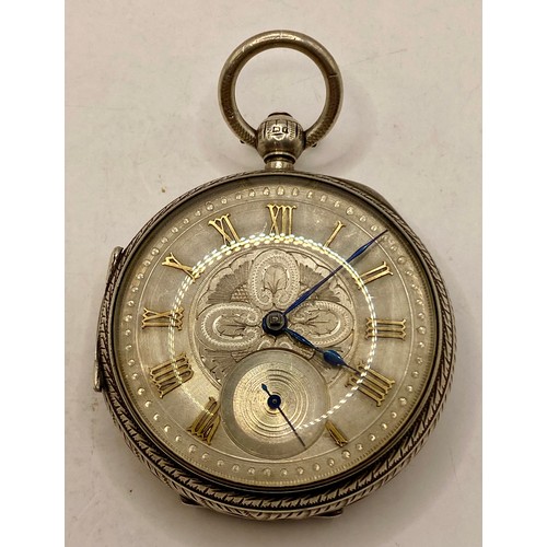 258 - Beautifully Intricate Engraved Antique  Hallmarked John Forrest Silver Pocket Watch. Full Weight 168... 