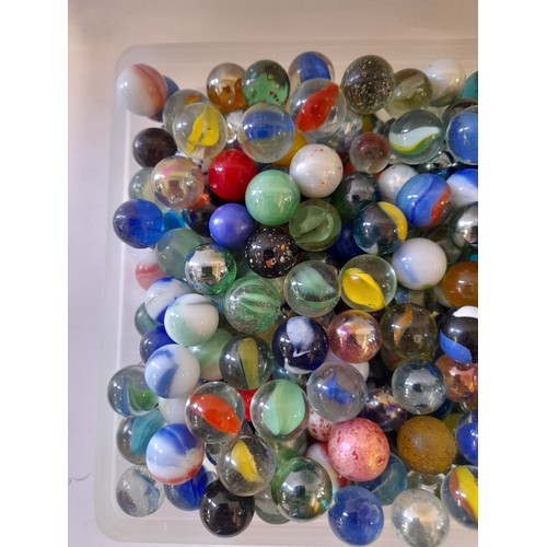 72 - Container full of Marbles, 15cm x 15cm x 9cm