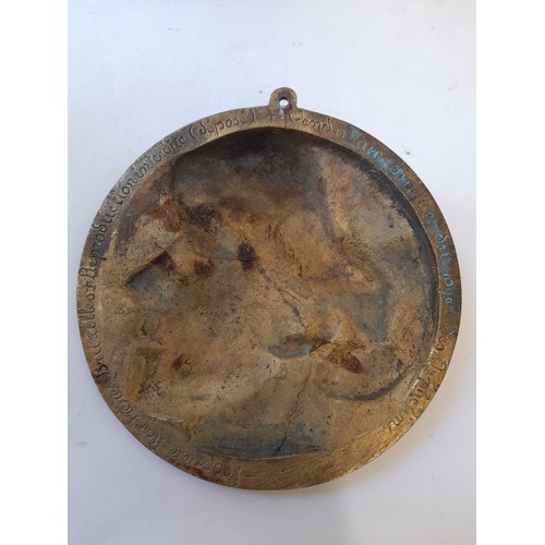 78 - Vintage Leon Vogelaar Bronze Plaques, Albert and Elizabeth, 15cm diameter