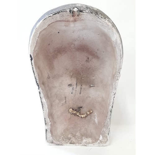 82 - Plaster Wall Mask marked inside GORZA, 31cm high x 18cm wide