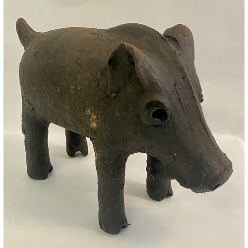 223 - Vintage Terracotta Pig Sculpture 29cm x 22cm