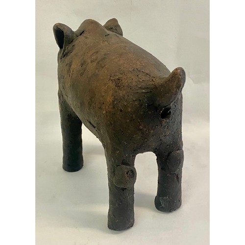 223 - Vintage Terracotta Pig Sculpture 29cm x 22cm