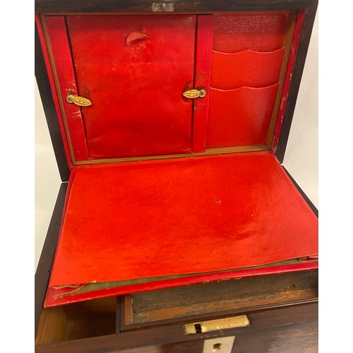 226 - Vintage Brass Gilt Rimmed Wooden Ladies Travelling Vanity Set / Jewellery Box to Include Hallmarked ... 