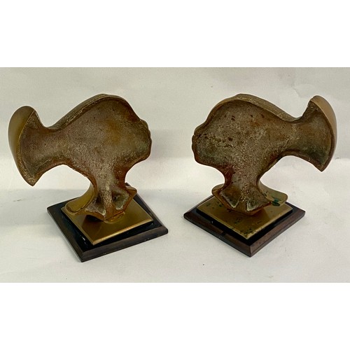 234 - Vintage Art Deco  Matched Pair of Brass / Bronze Mounted Profile Bust Figures of African Women Desig... 