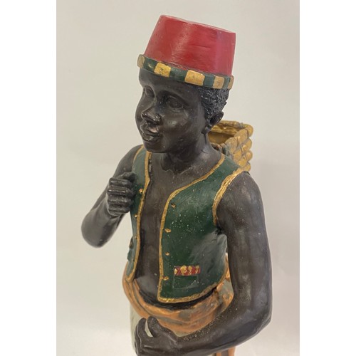 236 - Blackamoor Monkey and Basket Composite Figure 35cm Height