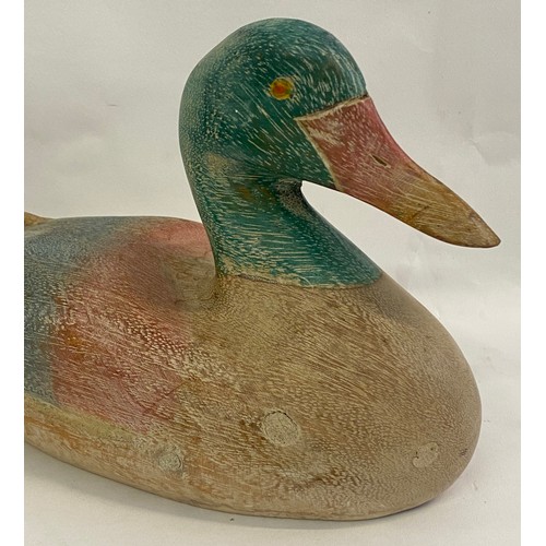 239 - Painted Carved Wood Decoy Duck Figure 30cm x 18cm x 13cm