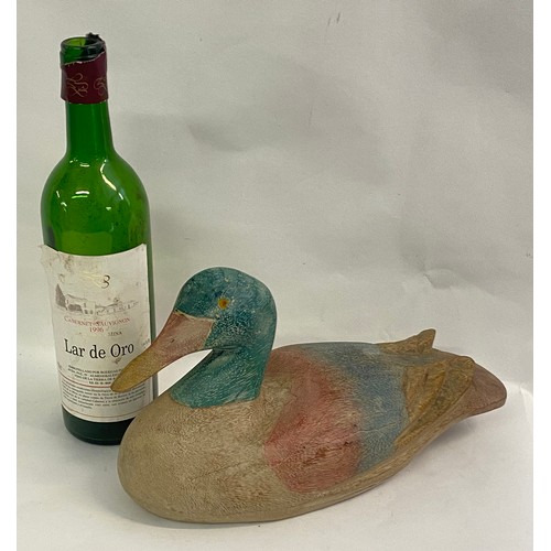 239 - Painted Carved Wood Decoy Duck Figure 30cm x 18cm x 13cm