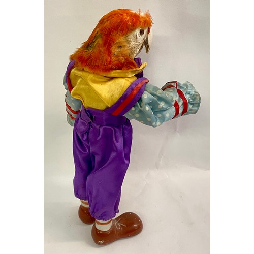 240 - Vintage Macabre Amalgamated Taxidermy Oddity of a Parrots Head on Clown Doll Body 37cm Height