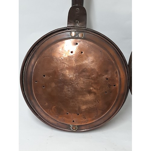 237 - Copper Chestnut warmer and a copper Bed Warmer.     (2)