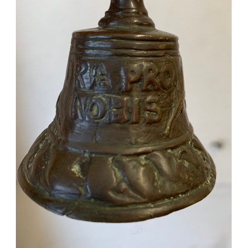 209 - Vintage Bronze Bell Having A Latin Inscription ‘SANCTE DONATE ORA PRO NOBIS’
5.5 cms diameter x 9 cm... 