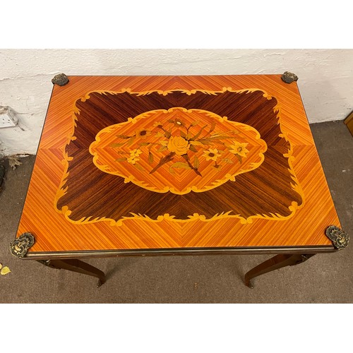 5 - Louis XV Style Marquetry Games Table. 75 x 55 x 77 cms  Opened 108cms