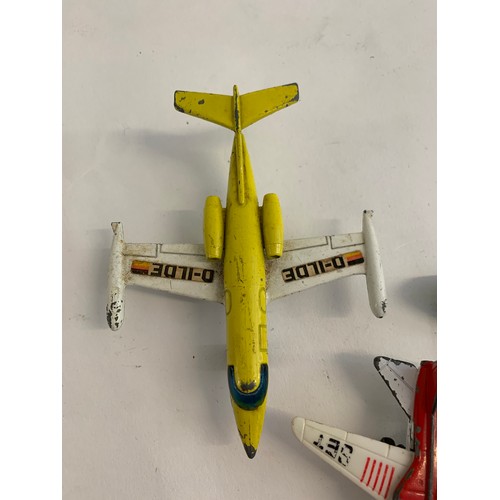 175 - Collection Of 3 Métal Model Planes To Include A Learjet , Spitfire And Matchbox Jet