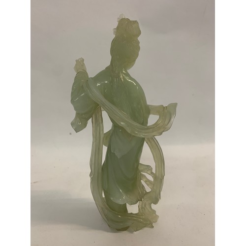 194 - Jadeite Style Statue Of An Oriental Lady
19 cms h