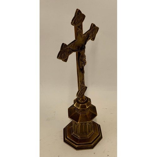 271 - Antique Gothic Bronze Crucifix On Stand
14 x 35.5 cms h