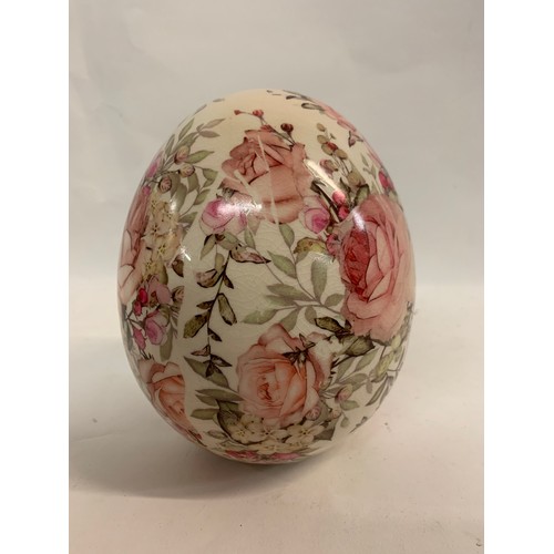 273 - Decorative Ceramic Egg Having Rose Decoration
13 cms diameter x 17 cms h