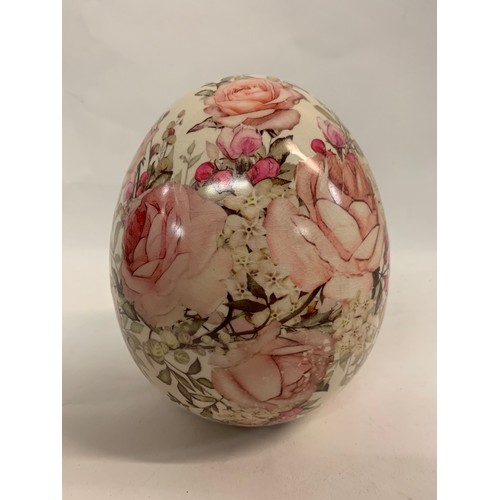 273 - Decorative Ceramic Egg Having Rose Decoration
13 cms diameter x 17 cms h