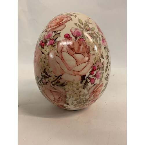 273 - Decorative Ceramic Egg Having Rose Decoration
13 cms diameter x 17 cms h