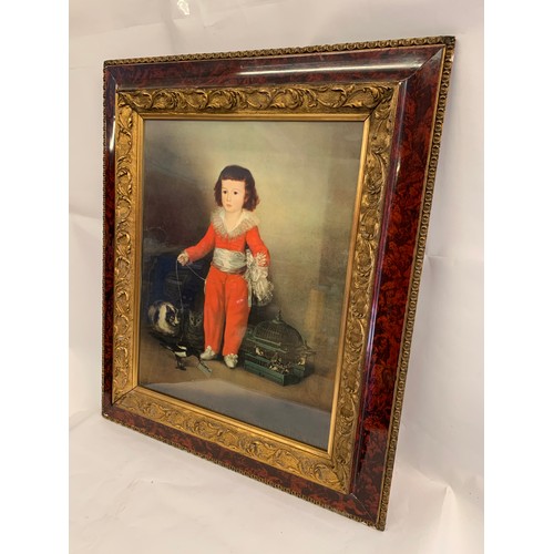 180 - Vintage Faux Tortoiseshell Frame With Print
57 x 68 cms h