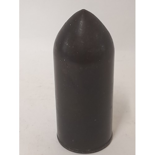 256 - Heavy Bronze Money Box in the form of a Military Shell, 11cm high x 4.5cm diameter