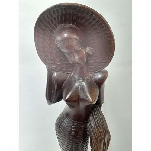 315 - Carved Wood Tribal Woman, 62cm high