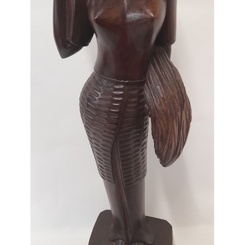 315 - Carved Wood Tribal Woman, 62cm high