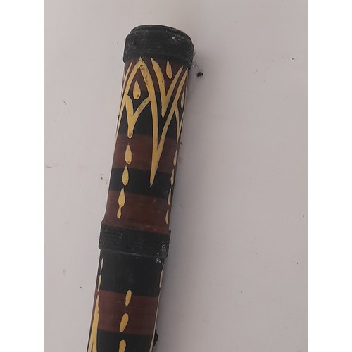 321 - Tribal Staff Hand Decorated adorned with Teeth, 76cm high