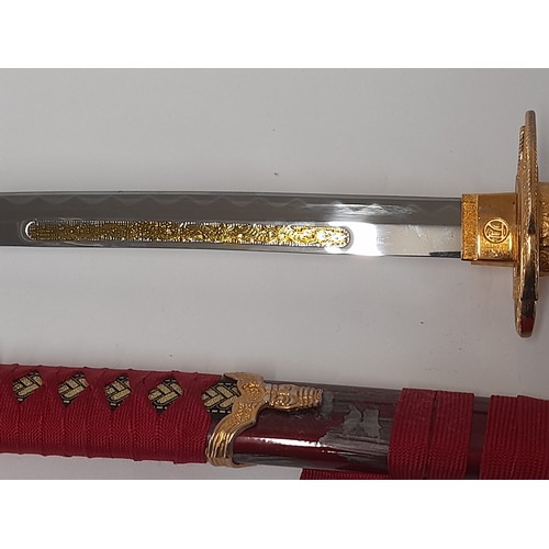 332 - Samurai Sword and Sheath, total length 82cm