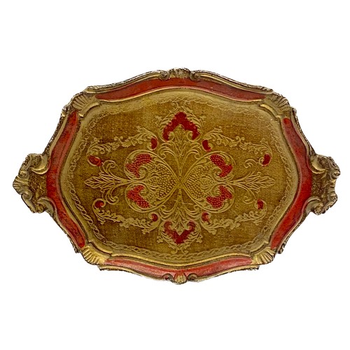 362 - Three Italian Florentine Trays. Largest 58cm x 38cm