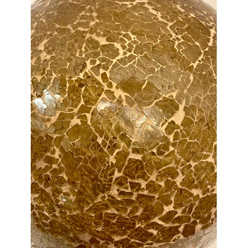 372 - Vintage Crackled Glaze Glass Globe / Shade  23.5cm Height. 23cm Diameter